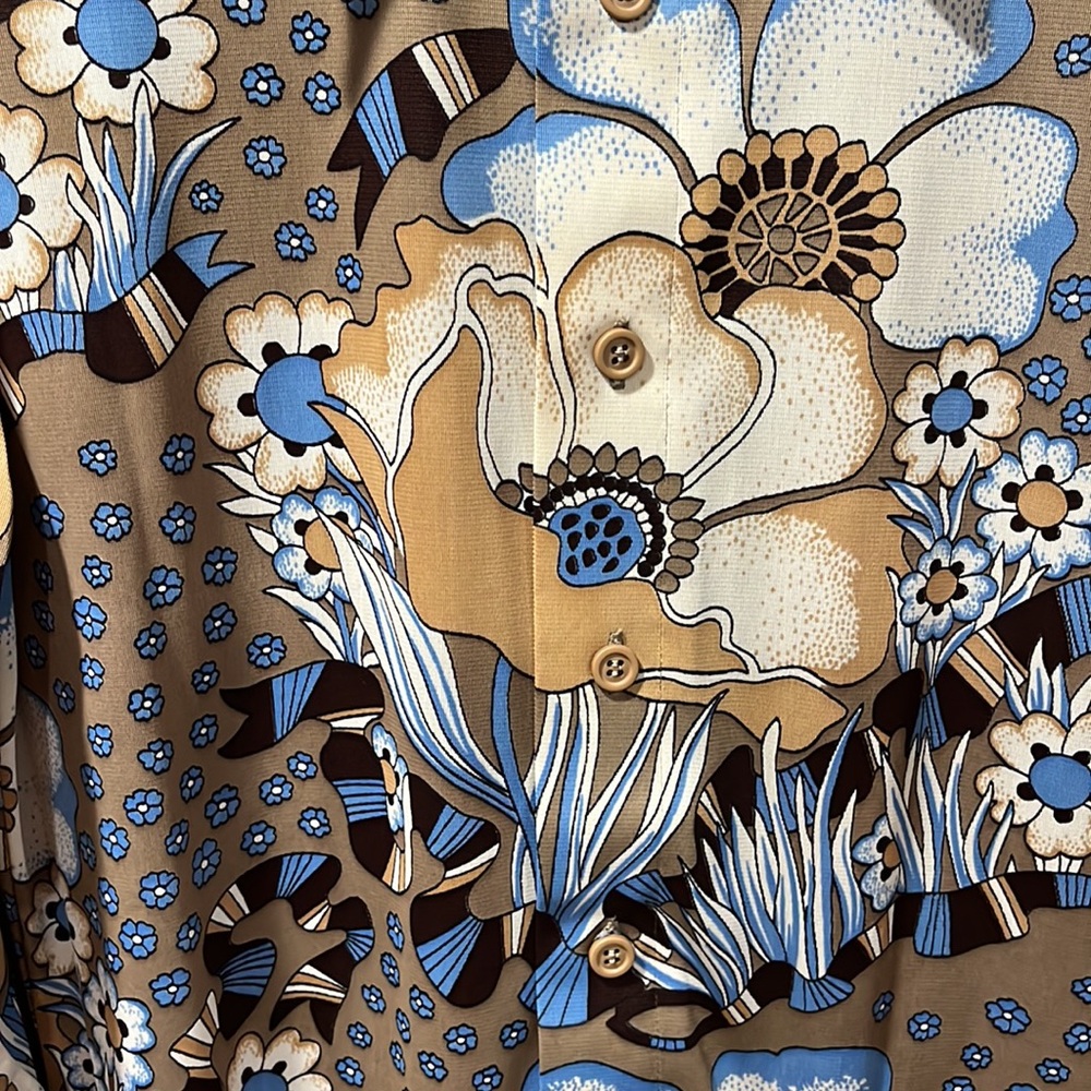 FOCUS Career Club vintage Floral Patterned Men's Shirt medium 70's - Picture 2 of 7